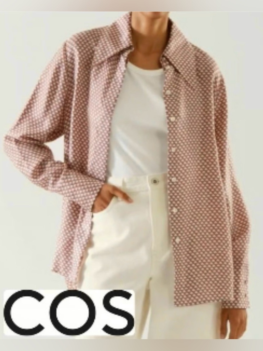 [$165] NWT COS S/M Geometric Button-up Shirt Pattern Blouse